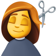 How emoji woman getting haircut displayed on Facebook