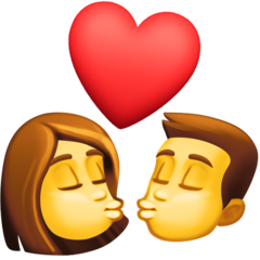 How emoji kiss displayed on Facebook