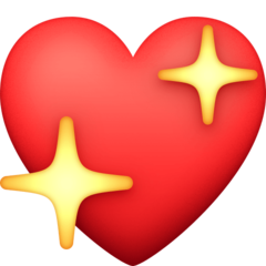 How emoji sparkling heart displayed on Facebook