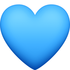 How emoji blue heart displayed on Facebook