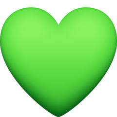 How emoji green heart displayed on Facebook