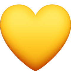 How emoji yellow heart displayed on Facebook