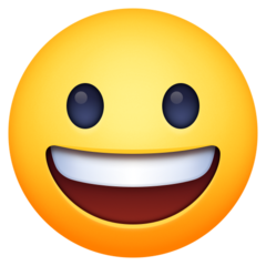 How emoji grinning face displayed on Facebook