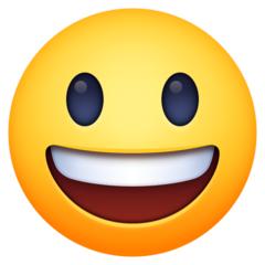 How emoji grinning face with big eyes displayed on Facebook