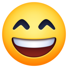 How emoji grinning face with smiling eyes displayed on Facebook