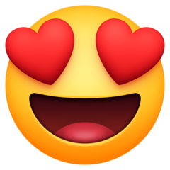 How emoji smiling face with heart-eyes displayed on Facebook