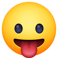 How emoji face with tongue displayed on Facebook