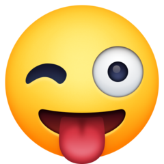 How emoji winking face with tongue displayed on Facebook