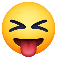 How emoji squinting face with tongue displayed on Facebook