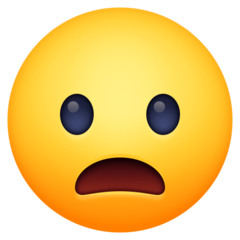 How emoji frowning face with open mouth displayed on Facebook