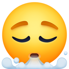 How emoji face exhaling displayed on Facebook