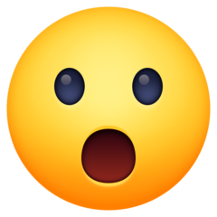 How emoji face with open mouth displayed on Facebook