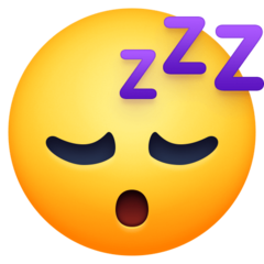 How emoji sleeping face displayed on Facebook