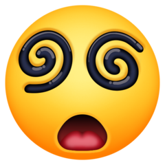 How emoji face with spiral eyes displayed on Facebook