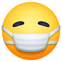 How emoji face with medical mask displayed on Facebook