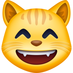 How emoji grinning cat with smiling eyes displayed on Facebook