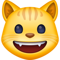 How emoji grinning cat displayed on Facebook