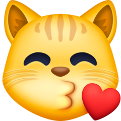 How emoji kissing cat displayed on Facebook