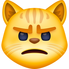 How emoji pouting cat displayed on Facebook