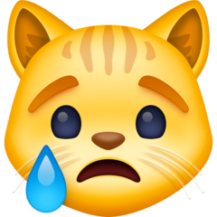 How emoji crying cat displayed on Facebook