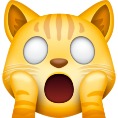 How emoji weary cat displayed on Facebook