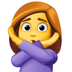 How emoji woman gesturing NO displayed on Facebook