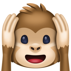 How emoji hear-no-evil monkey displayed on Facebook