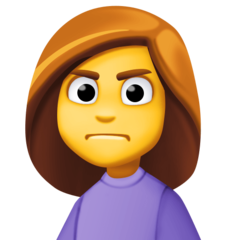 How emoji woman frowning displayed on Facebook