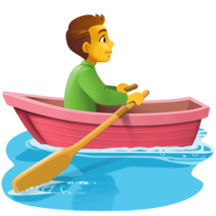 How emoji man rowing boat displayed on Facebook