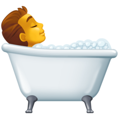 How emoji person taking bath displayed on Facebook