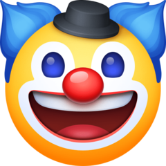 How emoji clown face displayed on Facebook