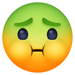 How emoji nauseated face displayed on Facebook