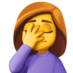 How emoji woman facepalming displayed on Facebook