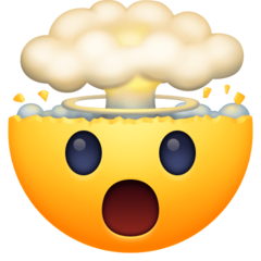 How emoji exploding head displayed on Facebook