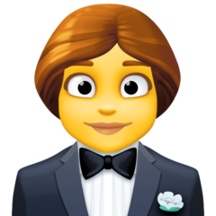 How emoji woman in tuxedo displayed on Facebook