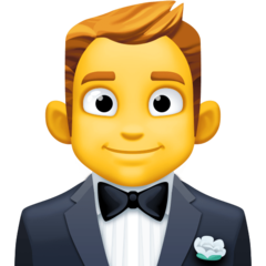 How emoji man in tuxedo displayed on Facebook