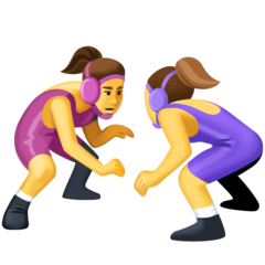 How emoji women wrestling displayed on Facebook