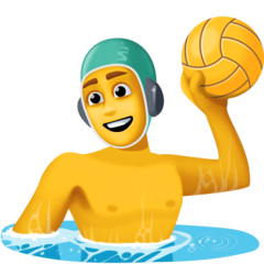 How emoji man playing water polo displayed on Facebook