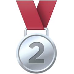 How emoji 2nd place medal displayed on Facebook