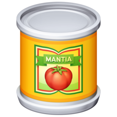 How emoji canned food displayed on Facebook