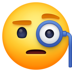 How emoji face with monocle displayed on Facebook