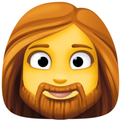 How emoji woman: beard displayed on Facebook