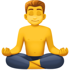 How emoji man in lotus position displayed on Facebook