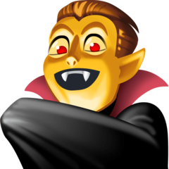 How emoji man vampire displayed on Facebook