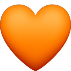 How emoji orange heart displayed on Facebook