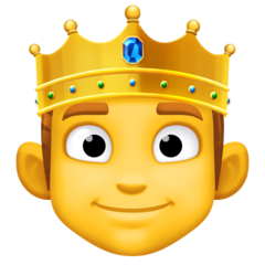 How emoji person with crown displayed on Facebook