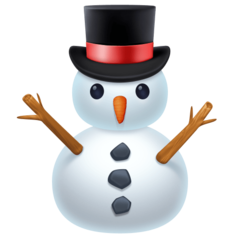 How emoji snowman without snow displayed on Facebook