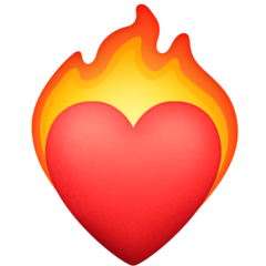 How emoji heart on fire displayed on Facebook