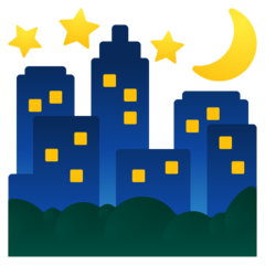 How emoji night with stars displayed on Google