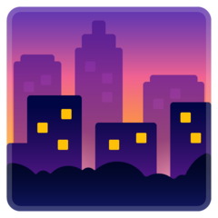 How emoji cityscape at dusk displayed on Google